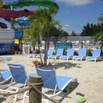 The Picnic Beach lounge area on the beach at OC waterpark