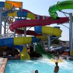 Visitor splashes from waterslide at Ocean City waterpark