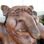 Miniature golf course troll with long nose decor