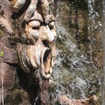 Stone face shaped waterfall at Ocean City mini golf